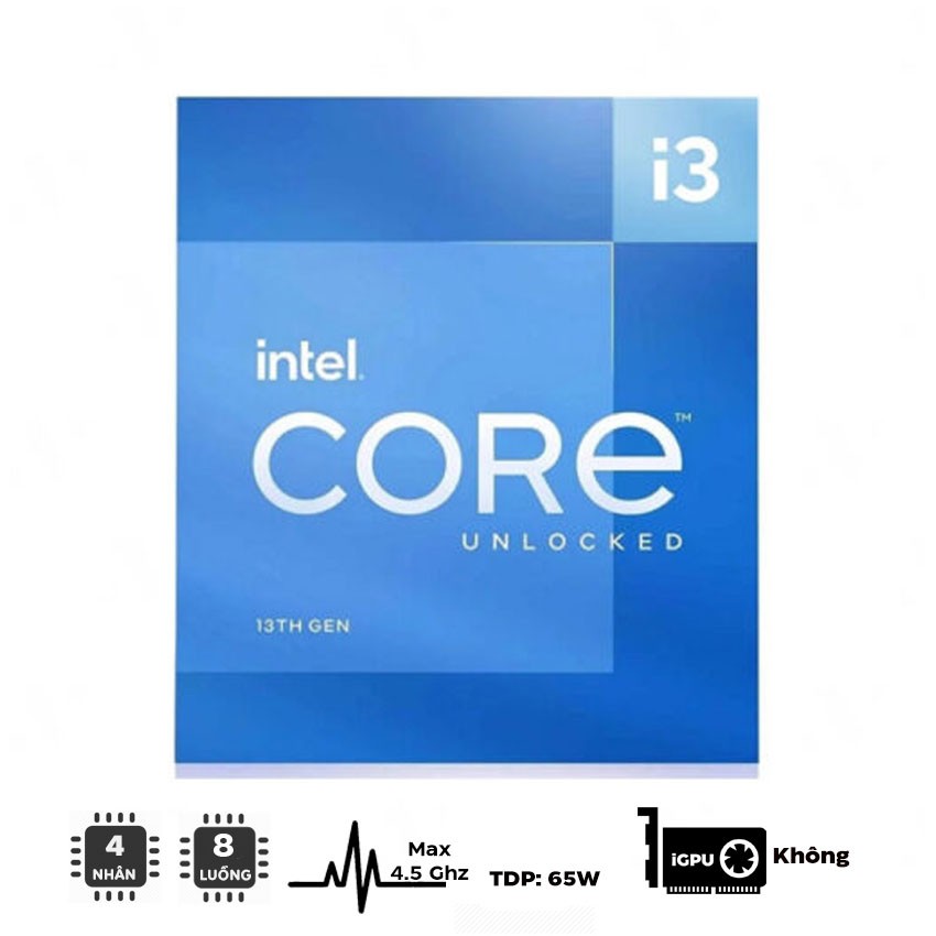 CPU Intel Core i3-13100F - Socket Intel LGA 1700/Raptor Lake