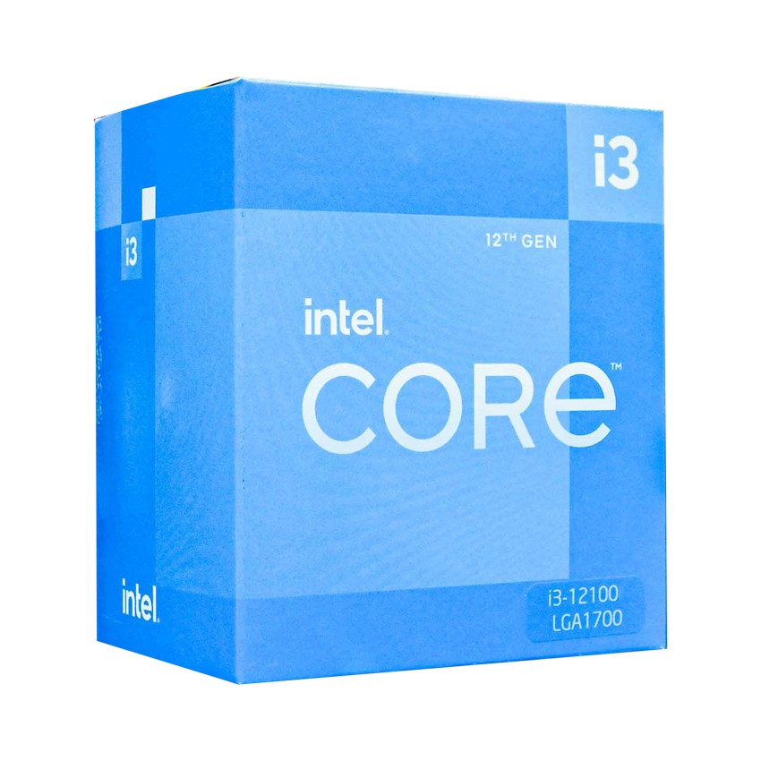 CPU INTEL CORE I3 12100 (3.3GHZ TURBO UP TO 4.3GHZ, 4 NHÂN 8 LUỒNG, 12MB CACHE, 58W)- SOCKET INTEL LGA 1700)